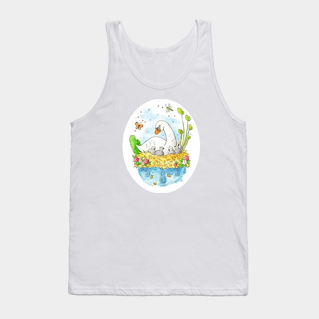 Swans Tank Top by Vicky Kuhn Illustration